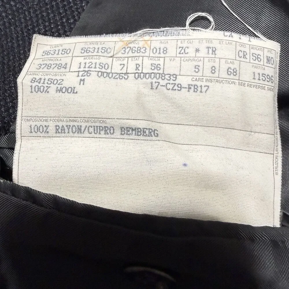 Vintage Ermenegildo Zegna Traveller Jacket Blazer Mens 56 EU 46 US Black Wool